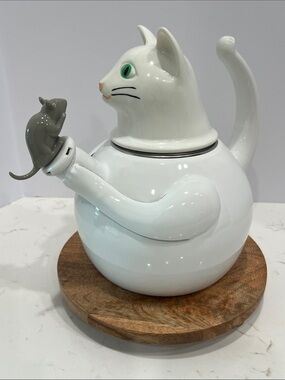 Copco Vintage 1980s Cat & Mouse Whistling Tea Kettle 2.3L